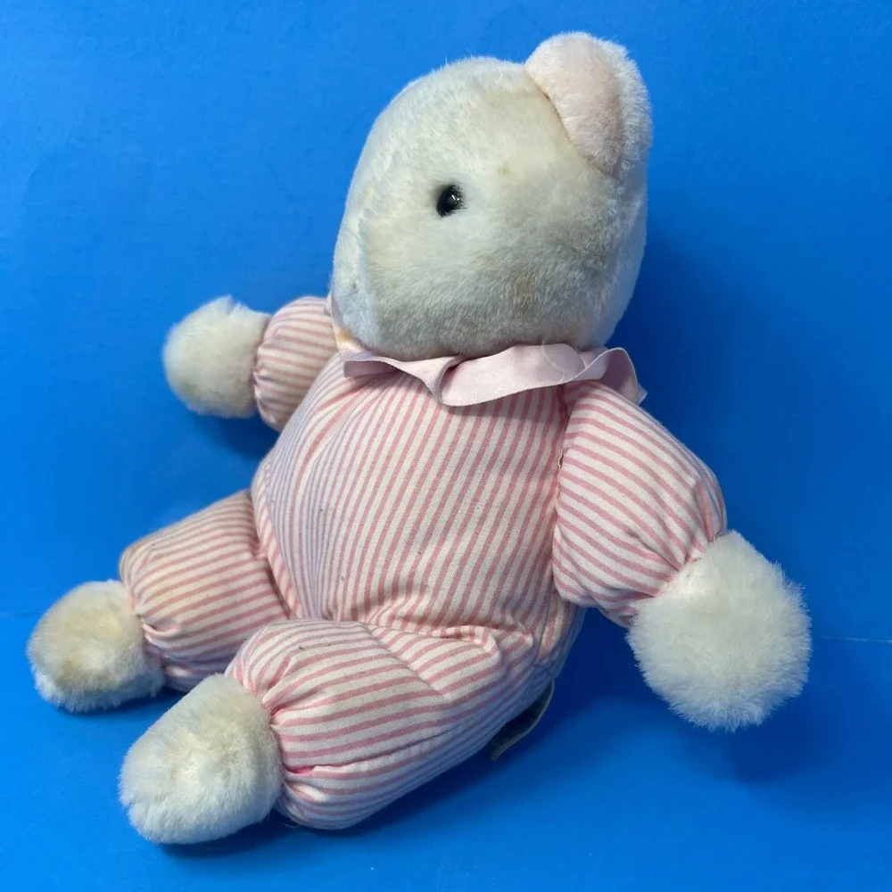 Eden Circus Clown Musical Windup Bear 8 Pink Striped Pajamas‎ Its A Small World